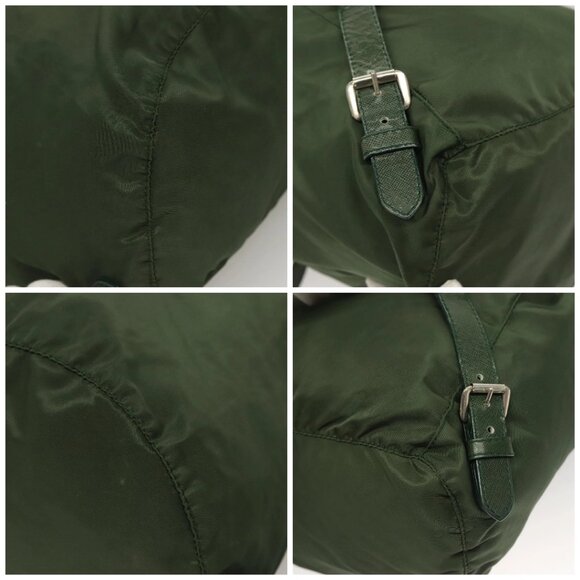 PRADA Backpack Nylon Khaki Silver Auth - Picture 16 of 16